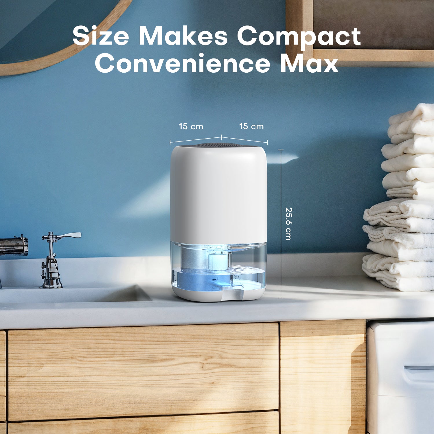 CONOPUPlus Dehumidifier 1000 ml, Electric Dehumidifier for Home with 7 Coloured LEDs, Compact, Quiet & Efficient for Small Spaces, Ideal for Bathroom, Cupboard