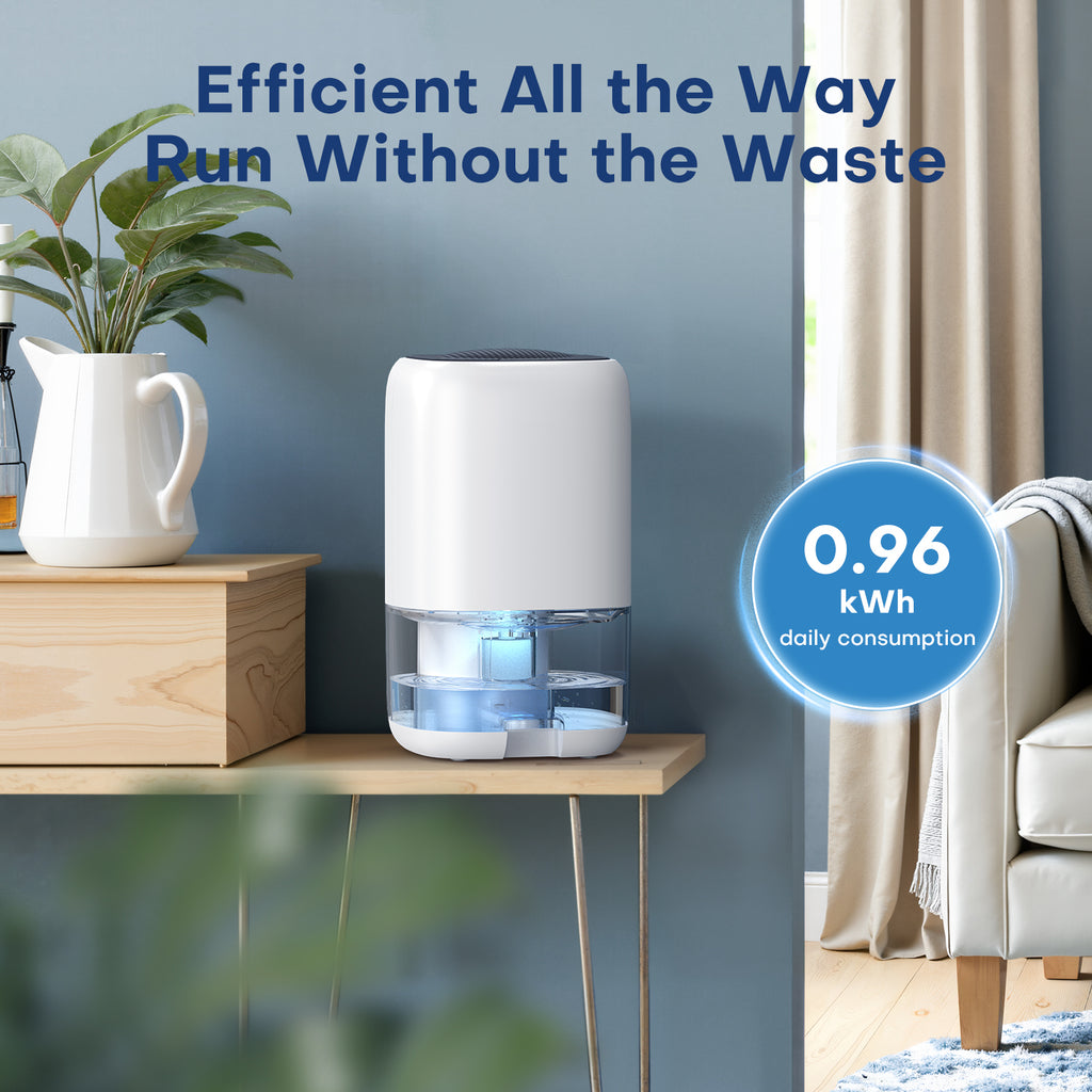 CONOPUPlus Dehumidifier 1000 ml, Electric Dehumidifier for Home with 7 Coloured LEDs, Compact, Quiet & Efficient for Small Spaces, Ideal for Bathroom, Cupboard