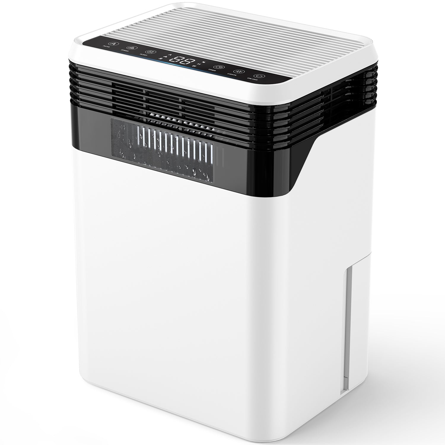 CONOPUPlus Dehumidifier 3L, 1700ml/Day High-Efficiency Dehumidifiers for Home up to 30m², Quad-Core Semiconductor Tech, Real-Time Humidity Display, Auto Defrost, Timer, 33dB Dehumidifier for Bedroom