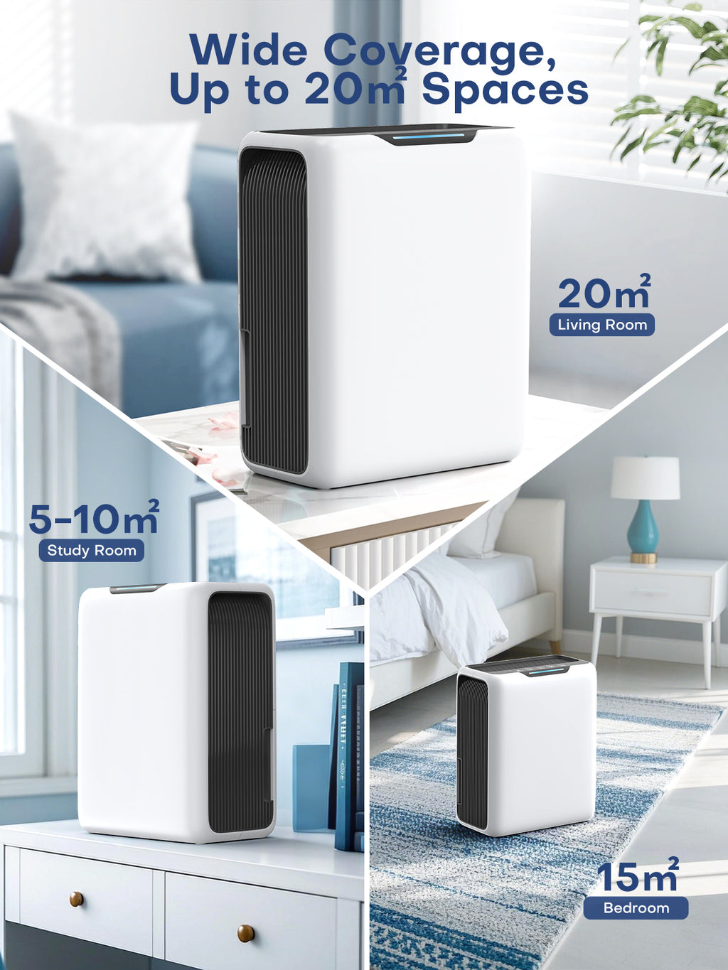 CONOPUPlus Dehumidifier, 3000 ML Dehumidifiers for Home 20㎡, 30 dB Sleep Mode, 6-24H Timer, Winter Auto Defrost, 1.3 kWh, Dehumidifiers for Bedroom, Bathroom, Kitchen, RV