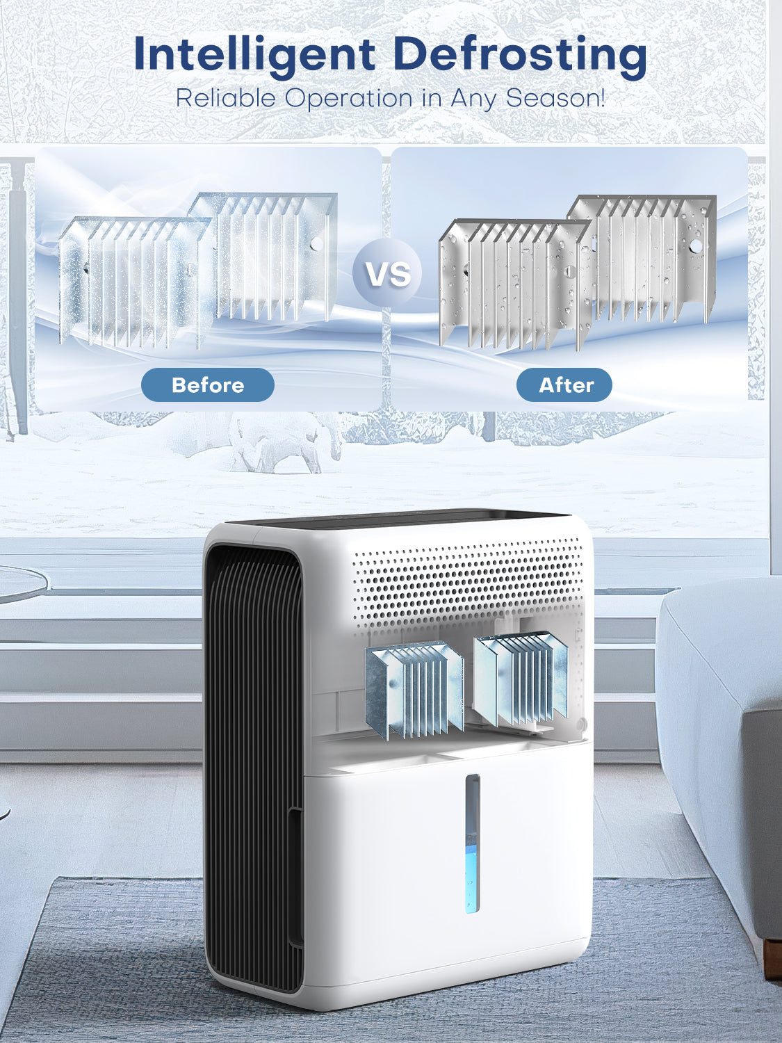 CONOPUPlus Dehumidifier, 3000 ML Dehumidifiers for Home 20㎡, 30 dB Sleep Mode, 6-24H Timer, Winter Auto Defrost, 1.3 kWh, Dehumidifiers for Bedroom, Bathroom, Kitchen, RV