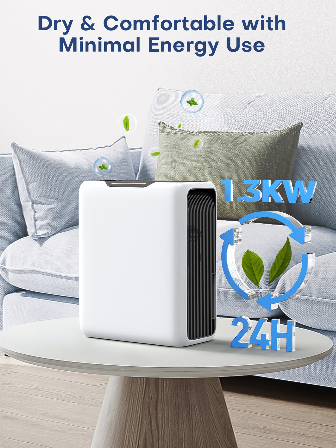 CONOPUPlus Dehumidifier, 3000 ML Dehumidifiers for Home 20㎡, 30 dB Sleep Mode, 6-24H Timer, Winter Auto Defrost, 1.3 kWh, Dehumidifiers for Bedroom, Bathroom, Kitchen, RV