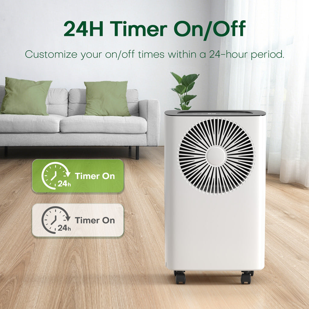 CONOPUPlus 12L/Day Dehumidifier, Auto Humidity Control, 24H Timer & Clothes Drying Mode, Energy-Efficient Dehumidifiers for Home, Ideal for Apartments, Basements, Laundry Rooms