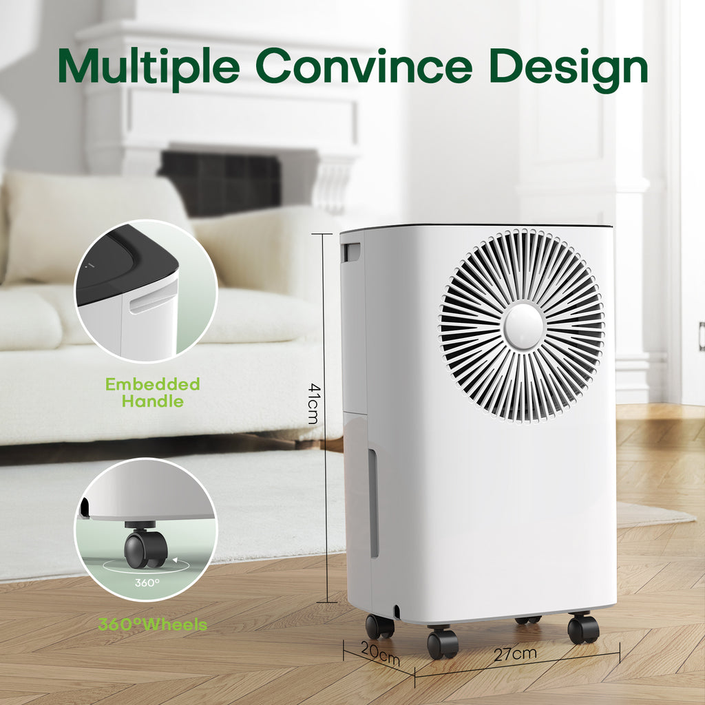 CONOPUPlus 12L/Day Dehumidifier, Auto Humidity Control, 24H Timer & Clothes Drying Mode, Energy-Efficient Dehumidifiers for Home, Ideal for Apartments, Basements, Laundry Rooms